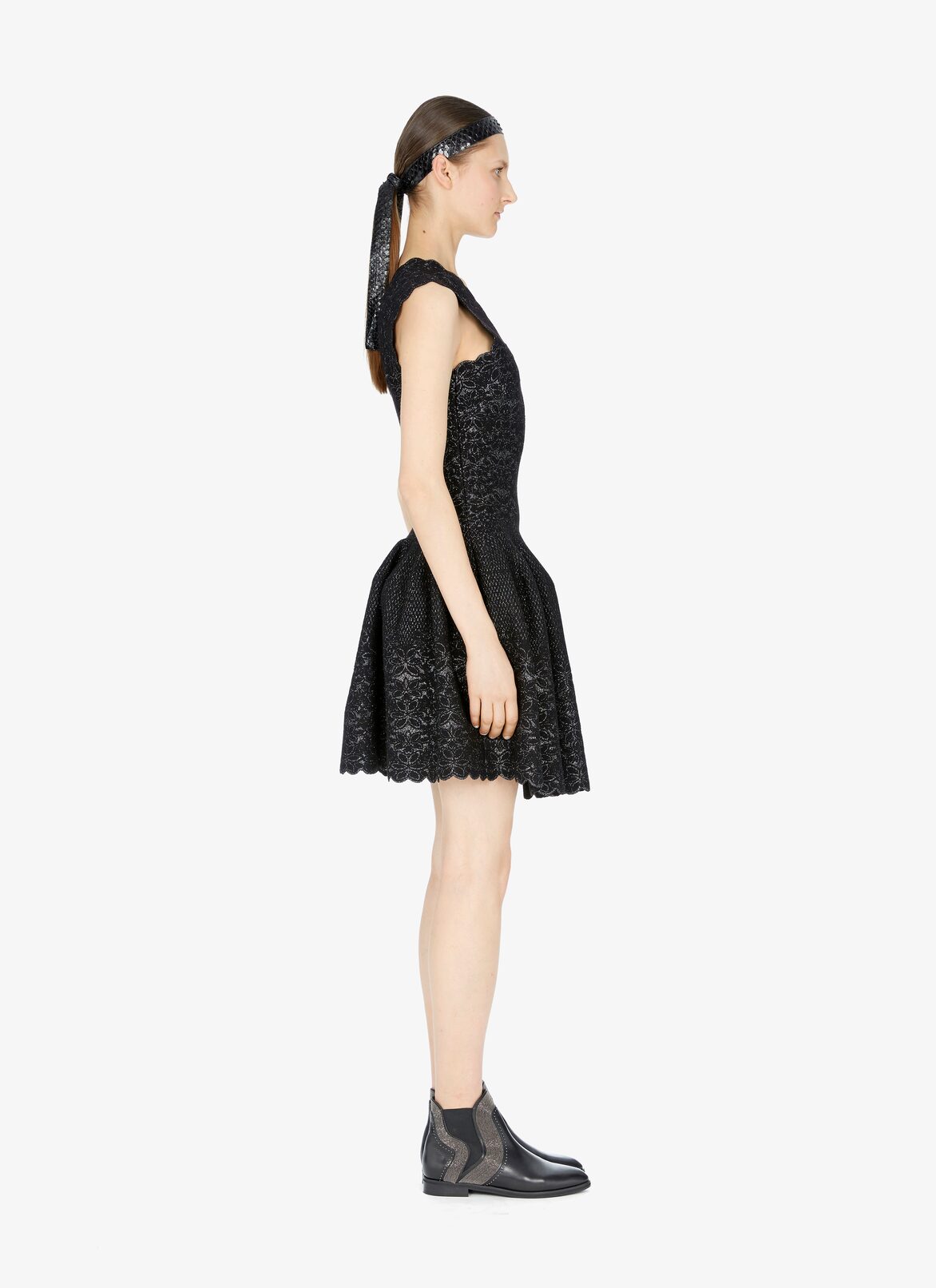 SLEEVELESS DRESS PATIO LUX BLACK/SILVER ALAÏA ブラック/シルバー  SLEEVELESS DRESS PATIO LUX BLACK/SILVER